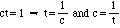 ct = 1 implies that  t = 1/c and c = 1/t